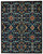2' X 3' Black Blue And Orange Wool Tribal Hand Knotted Distressed Area Rug With Fringe