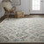 2' X 3' Gray and Ivory Wool Floral Hand Knotted Area Rug