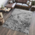 4' X 6' Gray And Black Abstract Distressed Area Rug