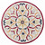 4' Round Red and Ivory Floral Filigree Area Rug