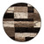 Homeroots Home Decor 8' Round Chocolate Patchwork Power Loom Stain Resistant Area Rug