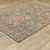 2' X 3' Gray Blue And Orange Oriental Area Rug With Fringe