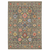 2' X 3' Gray Blue And Orange Oriental Area Rug With Fringe