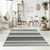 4' X 6' Beige Striped Area Rug