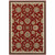 4' X 6' Red Black Blue Ivory Green And Salmon Oriental Power Loom Stain Resistant Area Rug