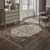 2' X 3' Ivory Beige Red Blue Gold Green And Navy Oriental Power Loom Stain Resistant Area Rug With Fringe