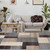 8' X 10' Gray Tan And Brown Patchwork Area Rug Polypropylene