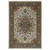 3' X 5' Ivory Beige Blue Orange Gold Green Grey And Rust Oriental Power Loom Stain Resistant Area Rug With Fringe