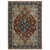 3' X 5' Blue Beige Tan Brown Gold And Rust Red Oriental Power Loom Stain Resistant Area Rug With Fringe
