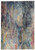 4' X 6' Blue And Ivory Abstract Distressed Area Rug Polypropylene