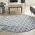 4’ Round Blue and Gray Indoor Outdoor Area Rug - 4512822814803