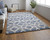 2' X 3' Blue And Ivory Geometric Power Loom Stain Resistant Area Rug