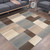 8' Gray Tan And Brown Patchwork Square Rug