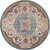4' Ivory And Blue Medallion Round Rug
