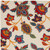 5' X 8' Gray Blue and Orange Floral Non Skid Indoor Outdoor Area Rug