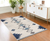 4' X 6' Blue and Ivory Southwestern Area Rug
