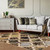 4' X 6' Black And Ivory Quatrefoil Distressed Area Rug
