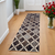 8' Brown Black And Ivory Quatrefoil Distressed Runner Rug