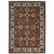 3' X 5' Red Blue Ivory Gold And Navy Oriental Power Loom Stain Resistant Area Rug With Fringe