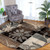 Homeroots Home Decor 8' Round Beige and Gray Floral Power Loom Distressed Stain Resistant Area Rug