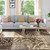 8' X 10' Ivory Brown And Gray Damask Distressed Area Rug