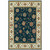 4' X 6' Navy And Ivory Oriental Power Loom Stain Resistant Area Rug