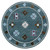 5' Blue Round Wool Hand Hooked Handmade Area Rug