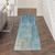 Homeroots Home Decor Navy and Light Blue Abstract Runner Rug, 2 x 10 Inch