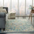 4' X 6' Ivory And Blue Oriental Distressed Area Rug