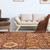 4' X 6' Red And Gold Floral Area Rug