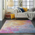 4' X 6' Blue And Orange Abstract Area Rug Polypropylene