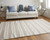 4' X 6' Ivory And Taupe Striped Hand Woven Area Rug