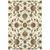 2' X 4' Ivory Green Blue Red Salmon And Yellow Floral Power Loom Stain Resistant Area Rug