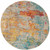 4' X 4' Sealife Round Abstract Power Loom Non Skid Area Rug