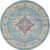4' Blue And Ivory Southwestern Distressed Round Rug