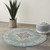 4' Blue And Ivory Southwestern Distressed Round Rug