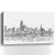 Homeroots Home Decor 48" Monochrome City Skyline Sketch Canvas Wall Art