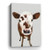 Homeroots Home Decor 48" x 32" Brown and White Baby Cow Face Canvas Wall Art, Brown and White