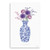 Homeroots Home Decor 48"x32" Blue and White Life Floral Vase Canvas Wall Art