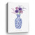 Homeroots Home Decor 48"x32" Blue and White Life Floral Vase Canvas Wall Art