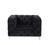 46" Black Velvet And Chrome Tufted Arm Chair