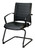 22" x 25.5" x 35.4" Black Leather Guest Chair