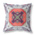 18"x18" Light Blue Grey Peach Zippered Suede Geometric Throw Pillow