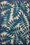 8’ x 11’ Navy and Beige Leaves Indoor Outdoor Area Rug