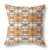 28" X 28" Orange And Gray Broadcloth Floral Throw Pillow