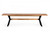 Modern Solid Drift Oak Bench With Black Powder Coated Metal Legs