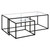 Set Of Two 50" Black Glass Rectangular Nested Coffee Tables