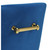 26" Navy Blue And Gold Velvet And Steel Counter Height Bar Chair