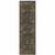 2' X 8' Blue And Gold Oriental Power Loom Stain Resistant Runner Rug
