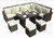 180.96" X 33.54" X 34.71" Brown 8Piece Outdoor Sectional Set with Cushions